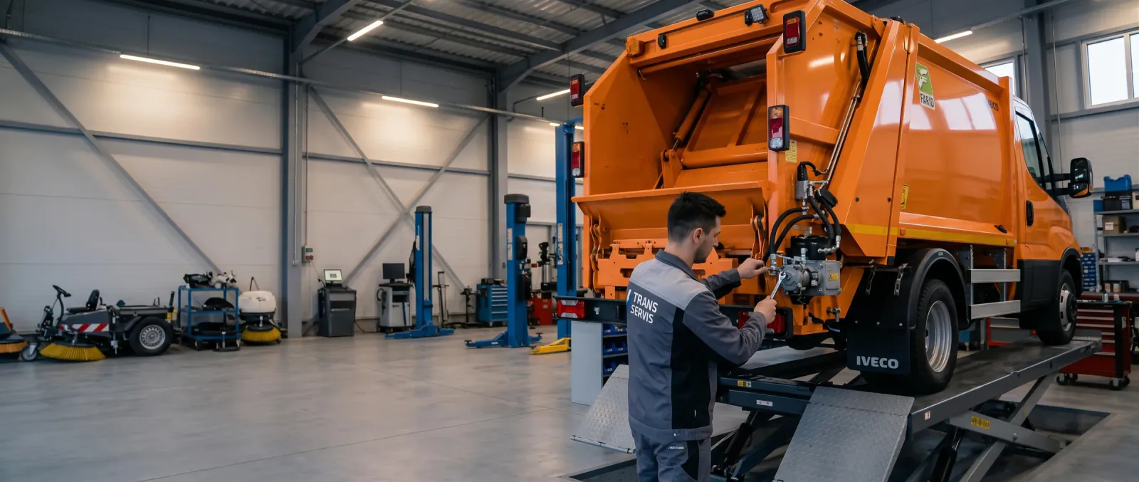 Servis komunální nástavby na podvozku IVECO v dílně K SERVIS MH s.r.o.